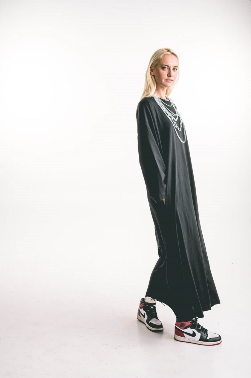 Black Tee dress Long Sleeve lovebyhands.gr