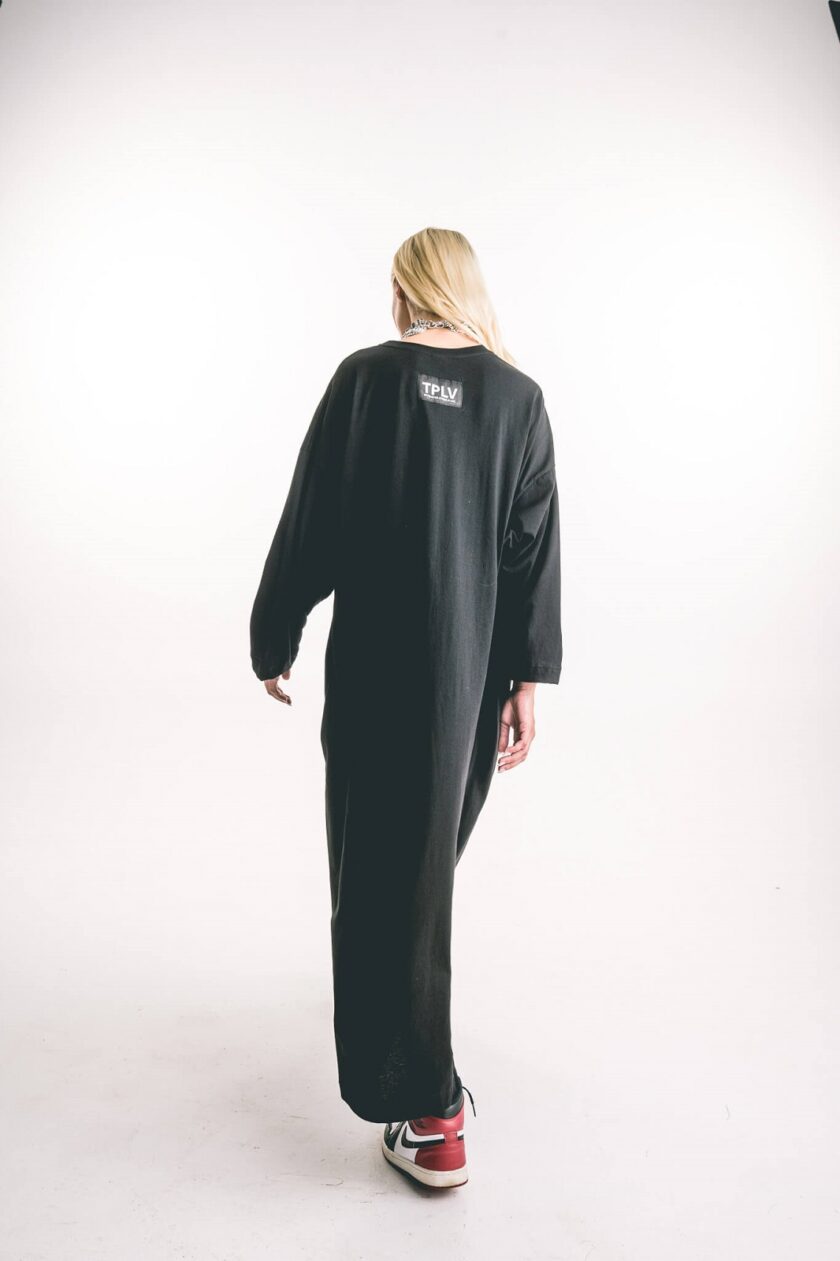 Black Tee dress Long Sleeve lovebyhands.gr