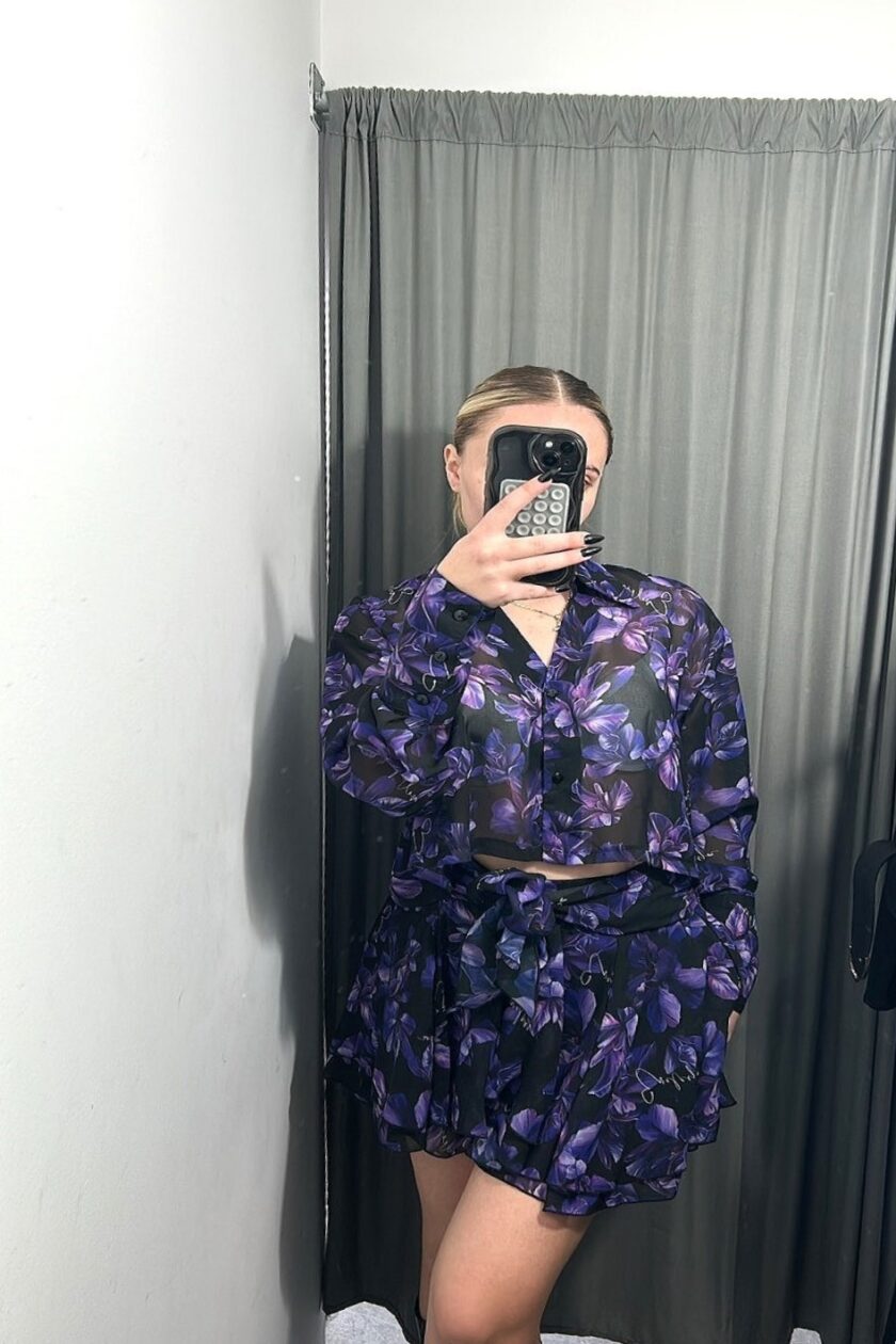 Midnight Bloom Mini Skirt lovebyhands.gr