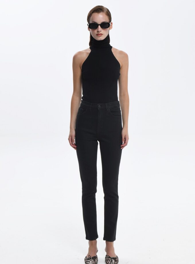 Rina Elastic Denim - Black lovebyhands.gr