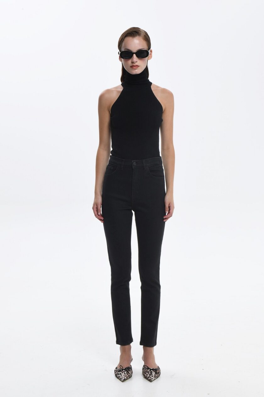 Rina Elastic Denim - Black lovebyhands.gr