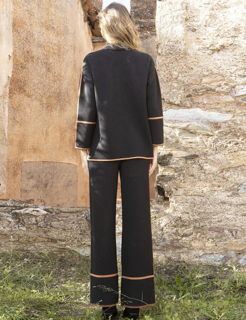 Δίχρωμο Παντελόνι βισκόζη - Black Amber Brown lovbyhands.gr