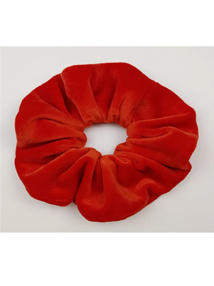 Velvet schrunchie - καμμένο πορτοκαλί lovebyhands.gr