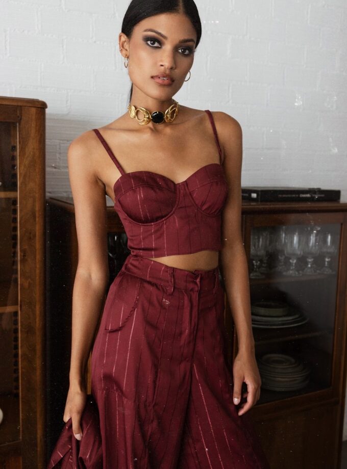 Chloe bustier wine red lovebyhands.gr