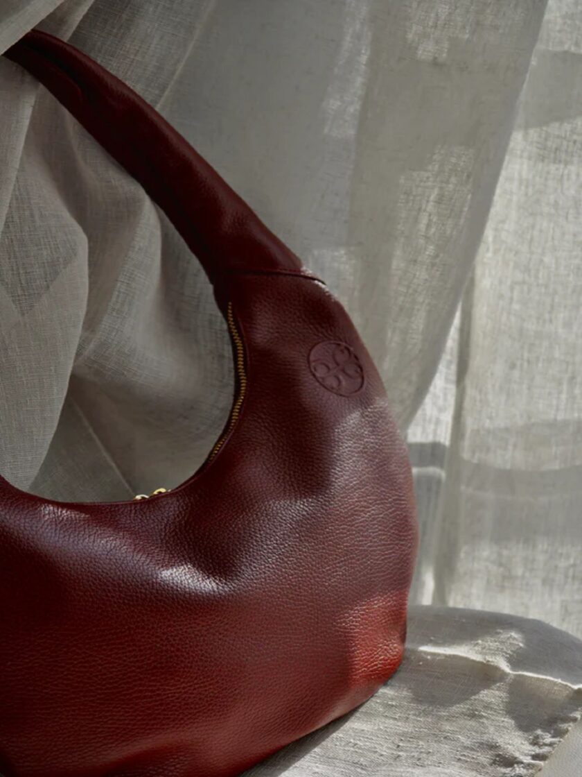 Ophelia Leather Shoulder Bag - Cherry Red lovebyhands.gr