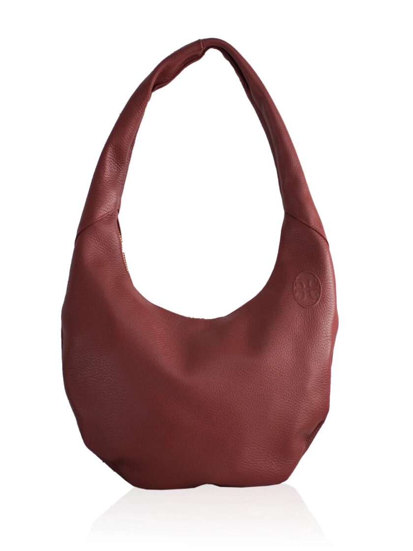 Ophelia Leather Shoulder Bag - Cherry Red lovebyhands.gr