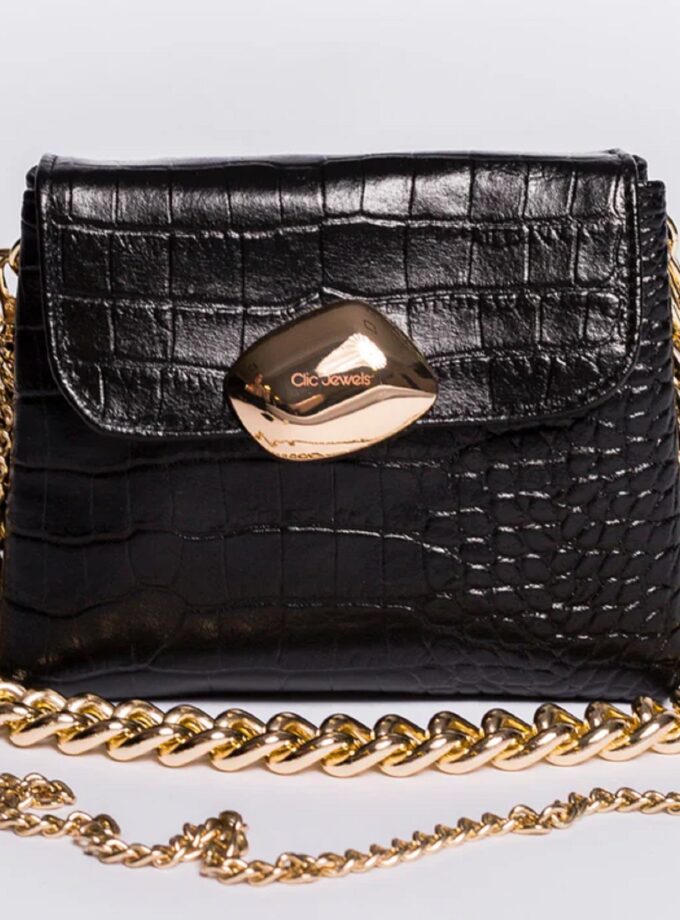 Maya Miniback - Black Croco lovebyhands.gr