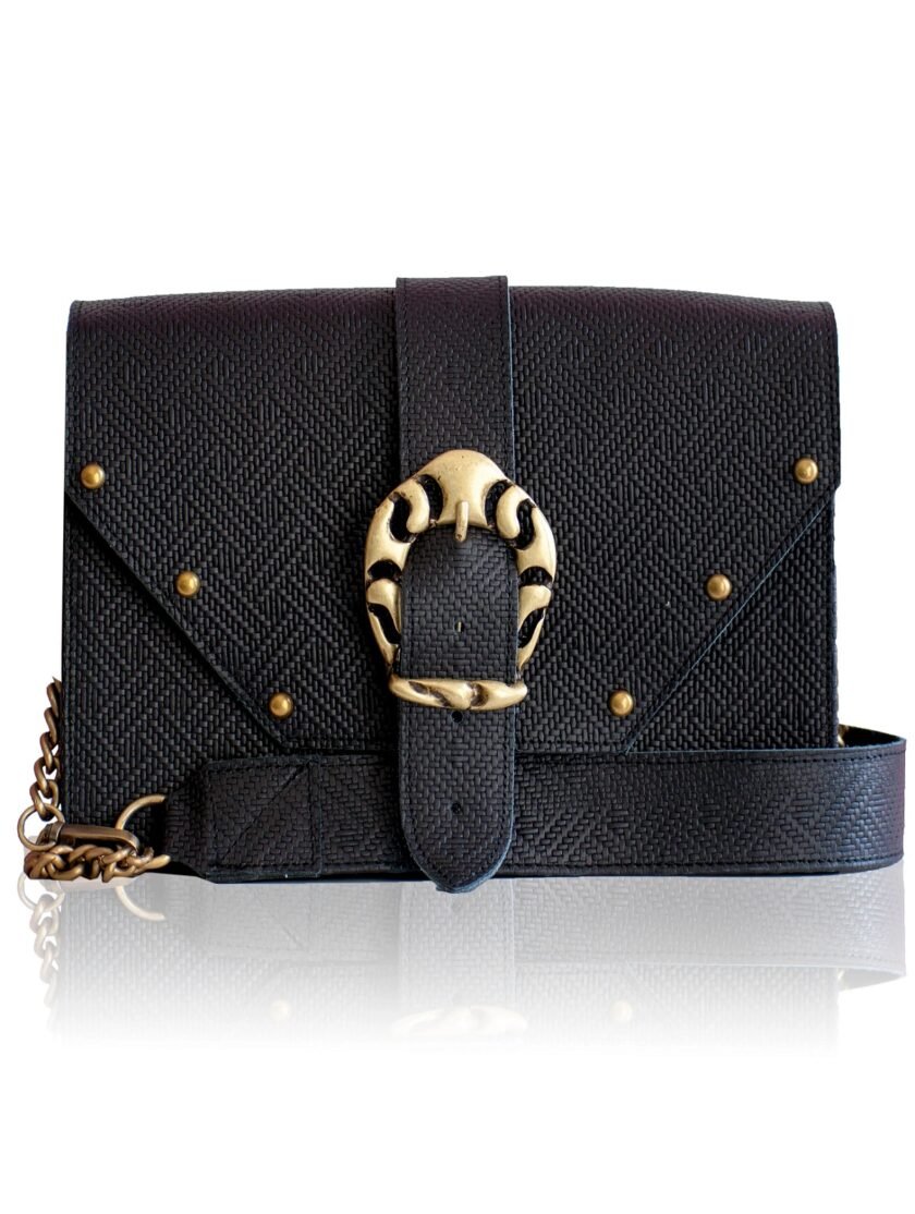 Briana Bag - Black Textured Leather lovebyhands.gr