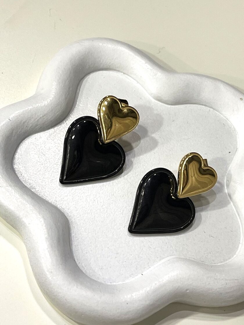 Double Heart Earrings lovebyhands.gr
