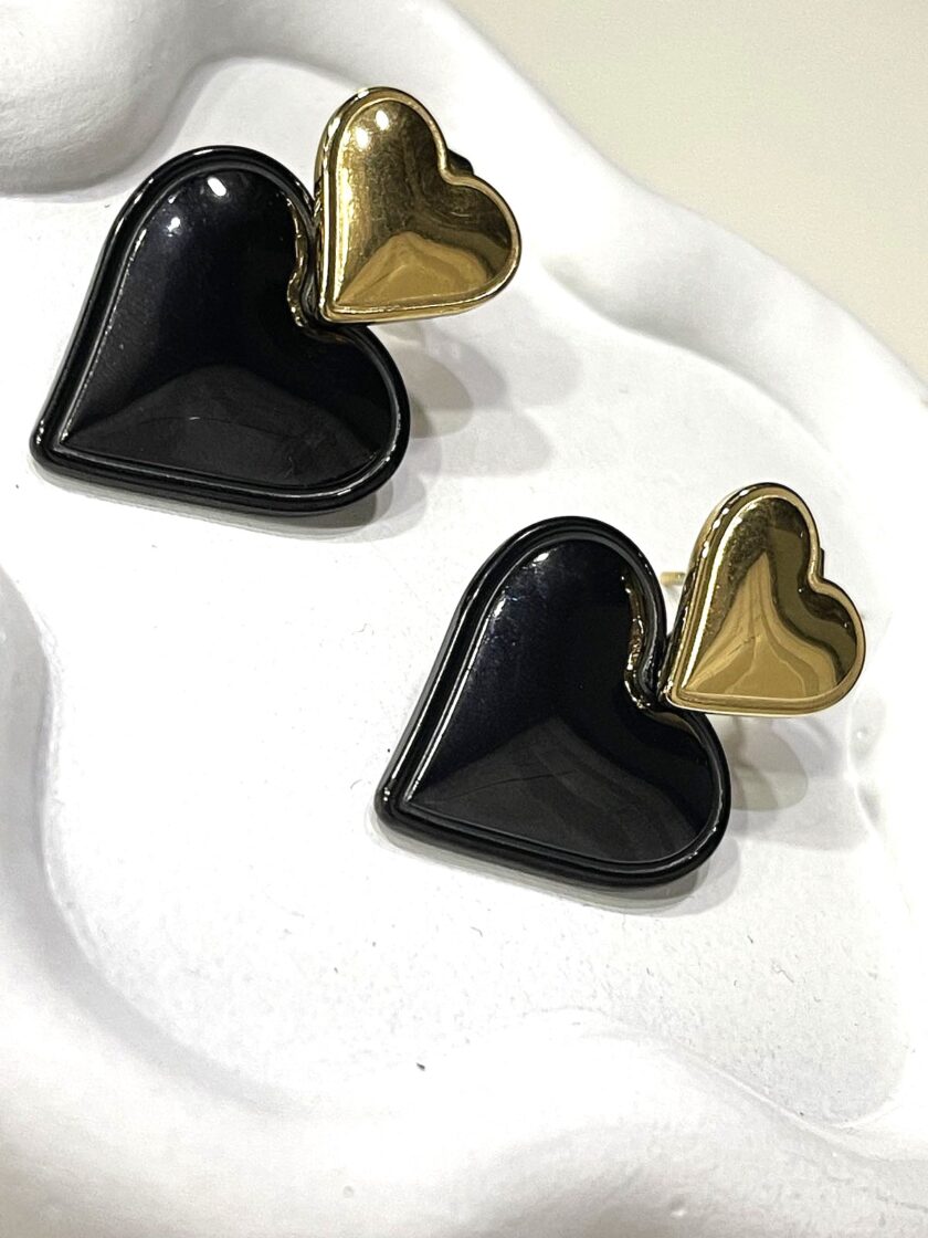 Double Heart Earrings lovebyhands.gr