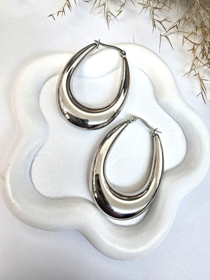Big Silver Hoops lovebyhands.gr