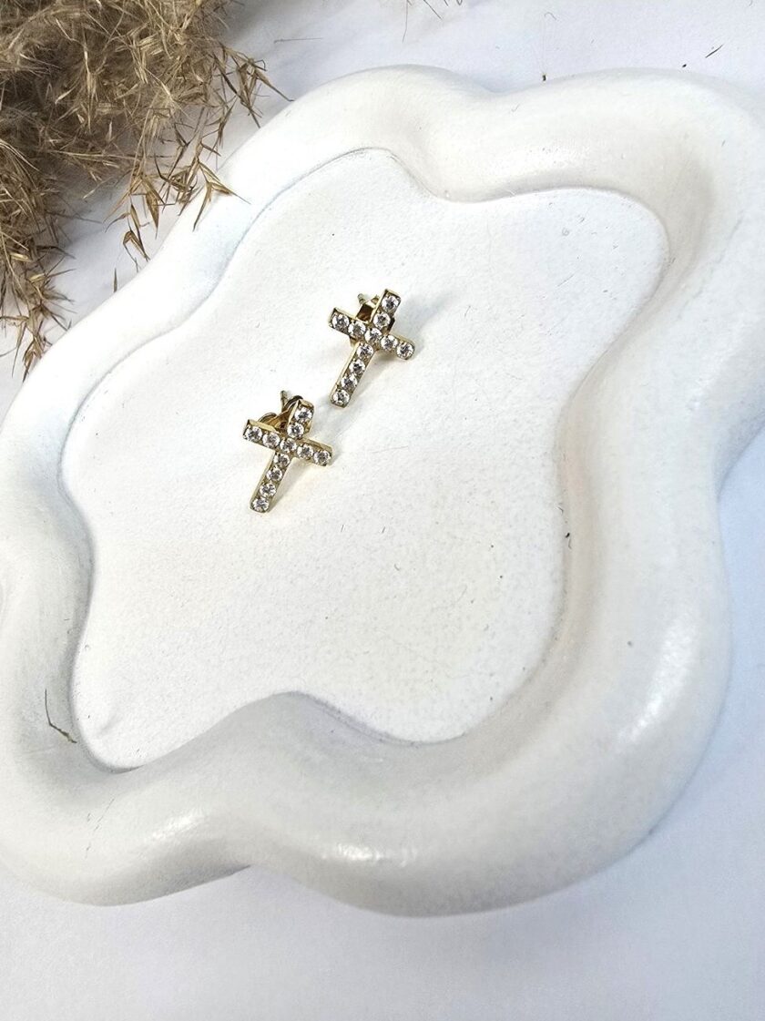 Small Crosses Earings lovebyhands.gr