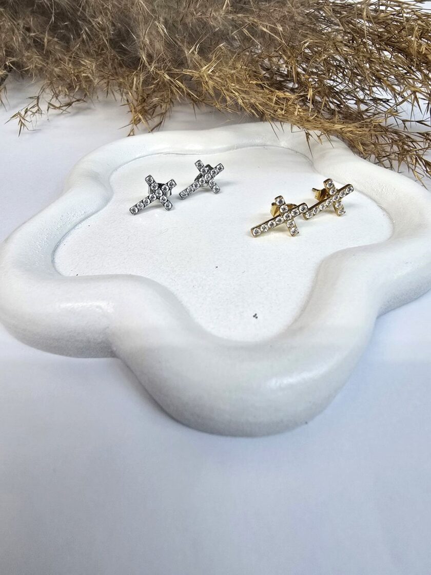 Small Crosses Earings lovebyhands.gr