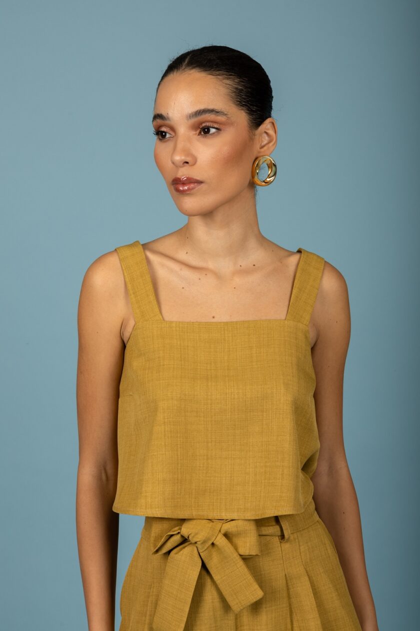 Alessandro crop top - Olive Beige lovebyhands.gr
