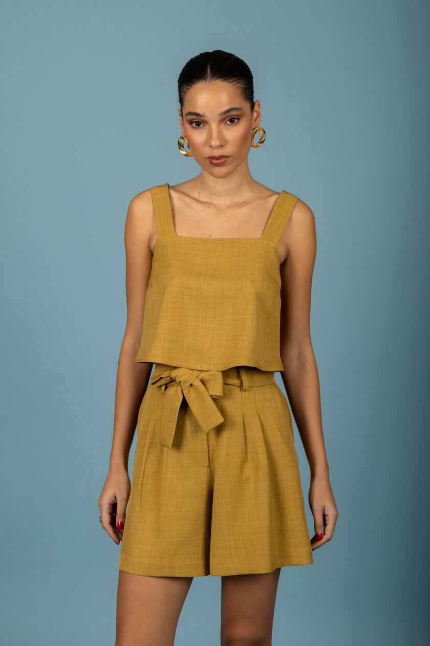 Alessandro crop top - Olive Beige lovebyhands.gr
