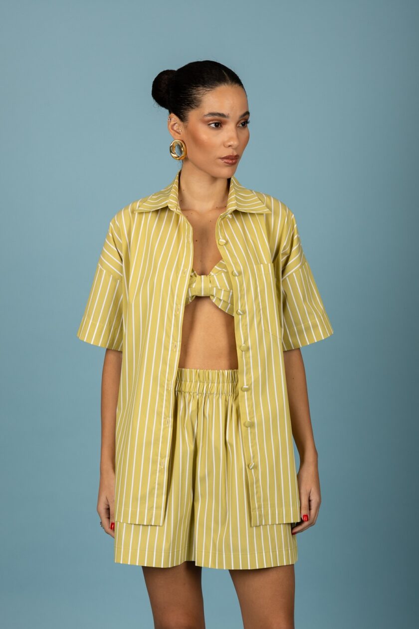 Benjamin oversize shirt -Lime lovebyhands.gr