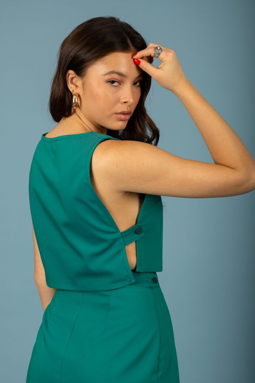 Pablo crop top - Emerald lovebyhands.gr