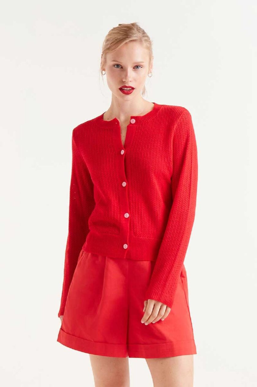 Red Cardigan lovebyhands.gr