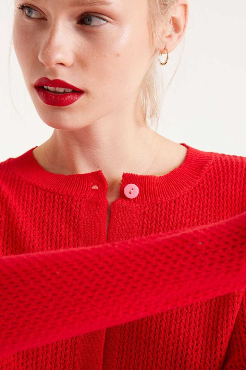 Red Cardigan lovebyhands.gr