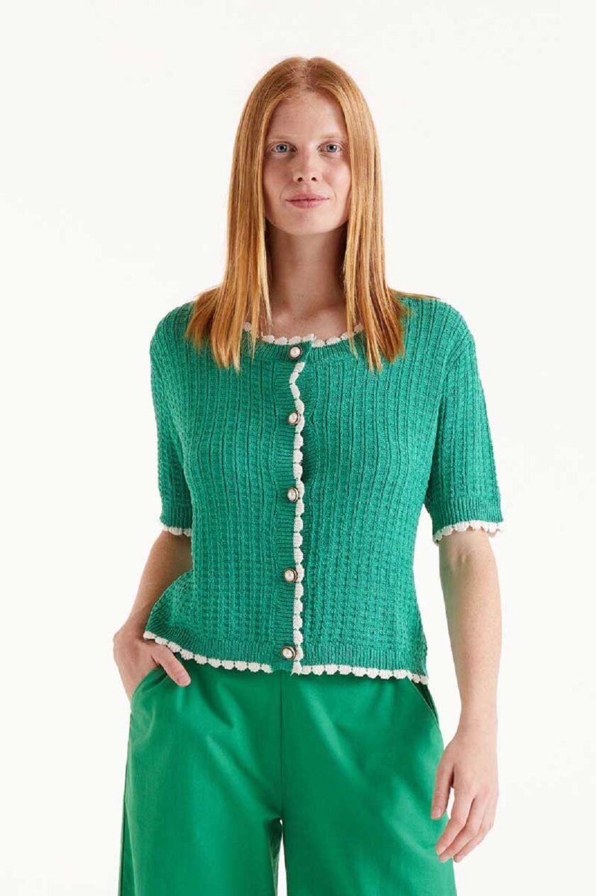 Green Cardigan lovebyhands.gr