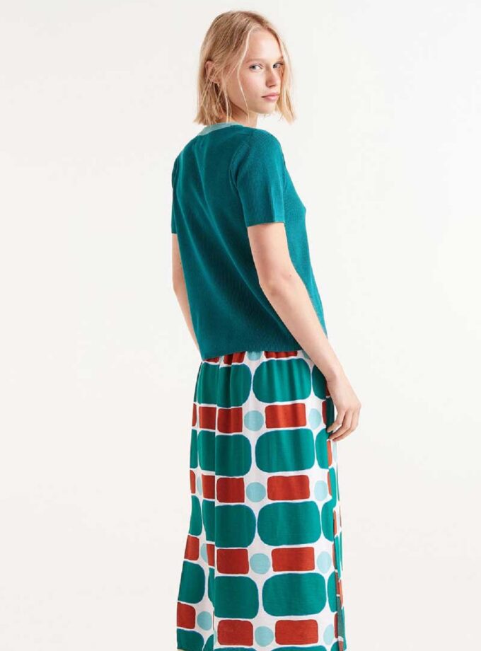 Green short sleeve knit top lovebyhands.gr