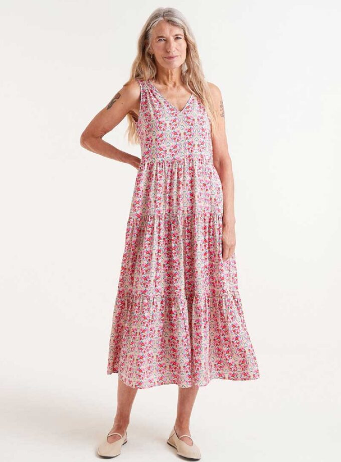 Sugar print midi strap dress lovebyhands.gr