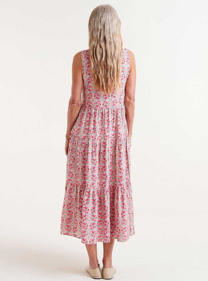 Sugar print midi strap dress lovebyhands.gr