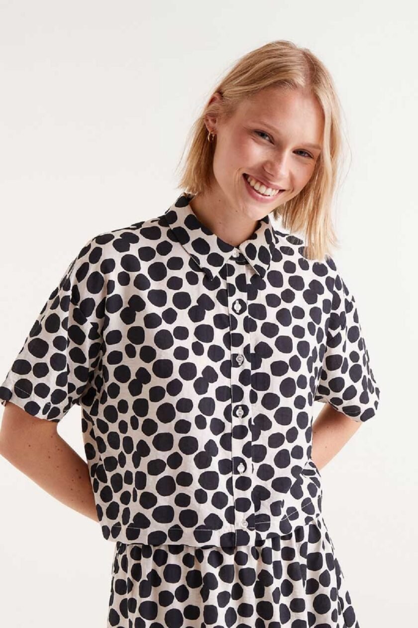 Short sleeve shirt with Terrazzo print lovebyhands.gr