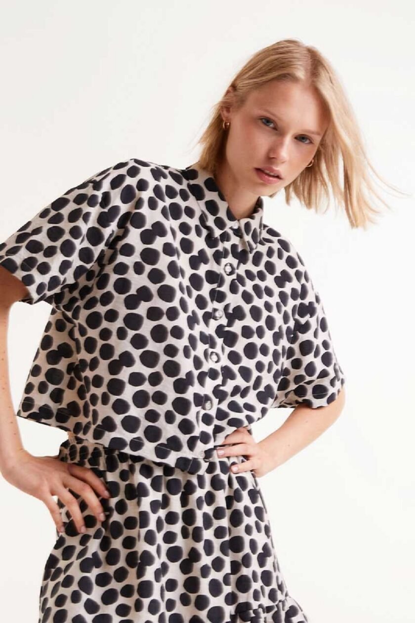 Short sleeve shirt with Terrazzo print lovebyhands.gr