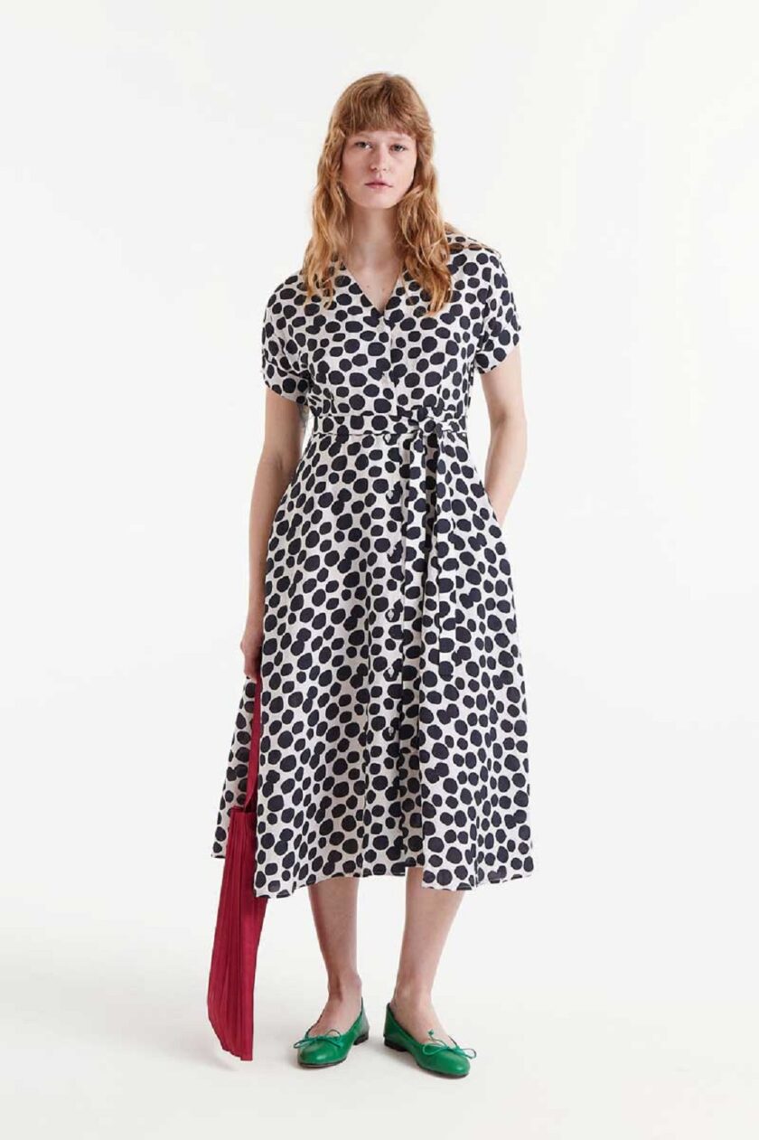 Terrazzo print midi dress lovebyhands.gr