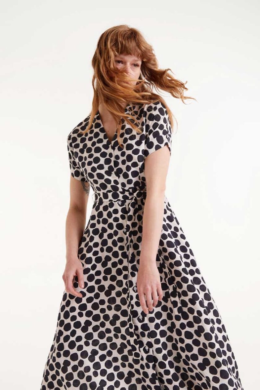 Terrazzo print midi dress lovebyhands.gr