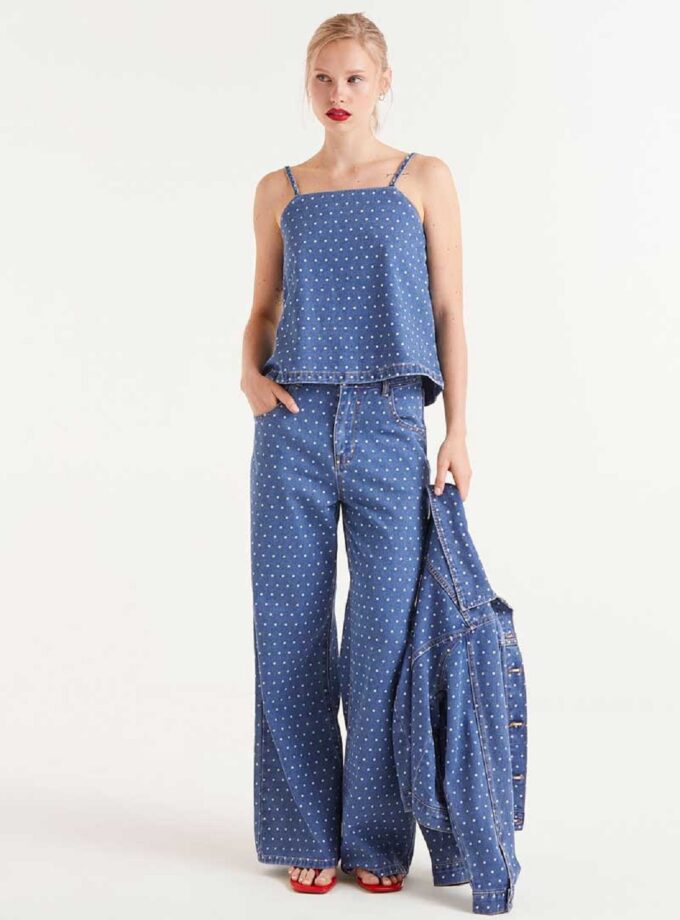 White Mini Dots Top lovebyhands.gr