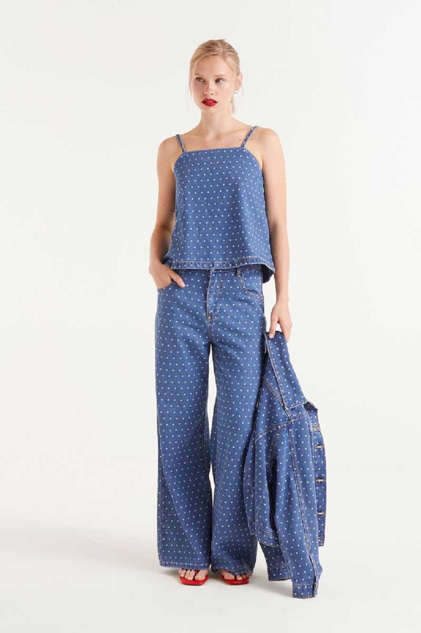 White Mini Dots Top lovebyhands.gr