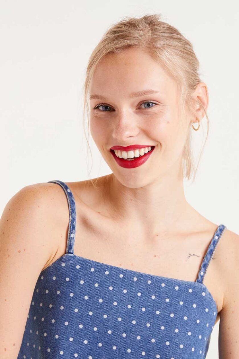 White Mini Dots Top lovebyhands.gr