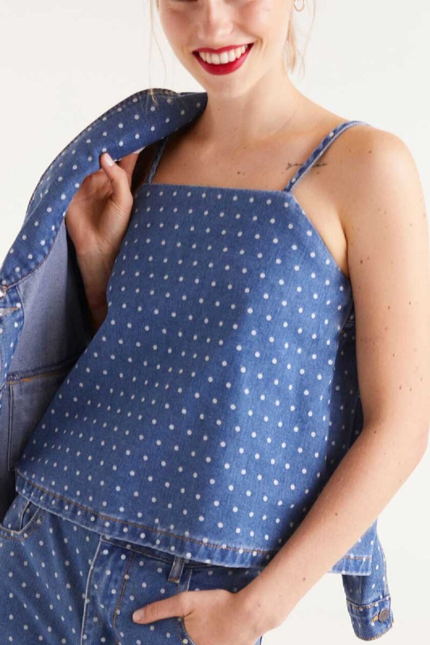 White Mini Dots Top lovebyhands.gr