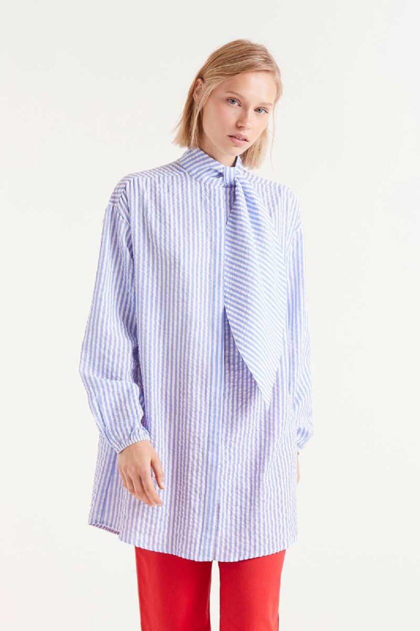 Shirt with blue Stripes lovebyhands.gr