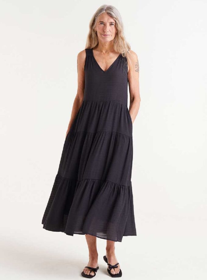 Black Midi Dress lovebyhands.gr