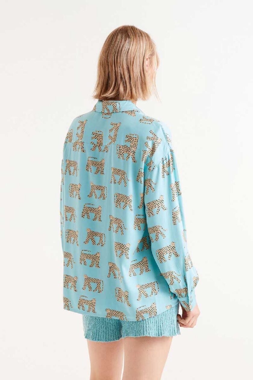 Fluid shirt with Jaguar print lovebyhands.gr