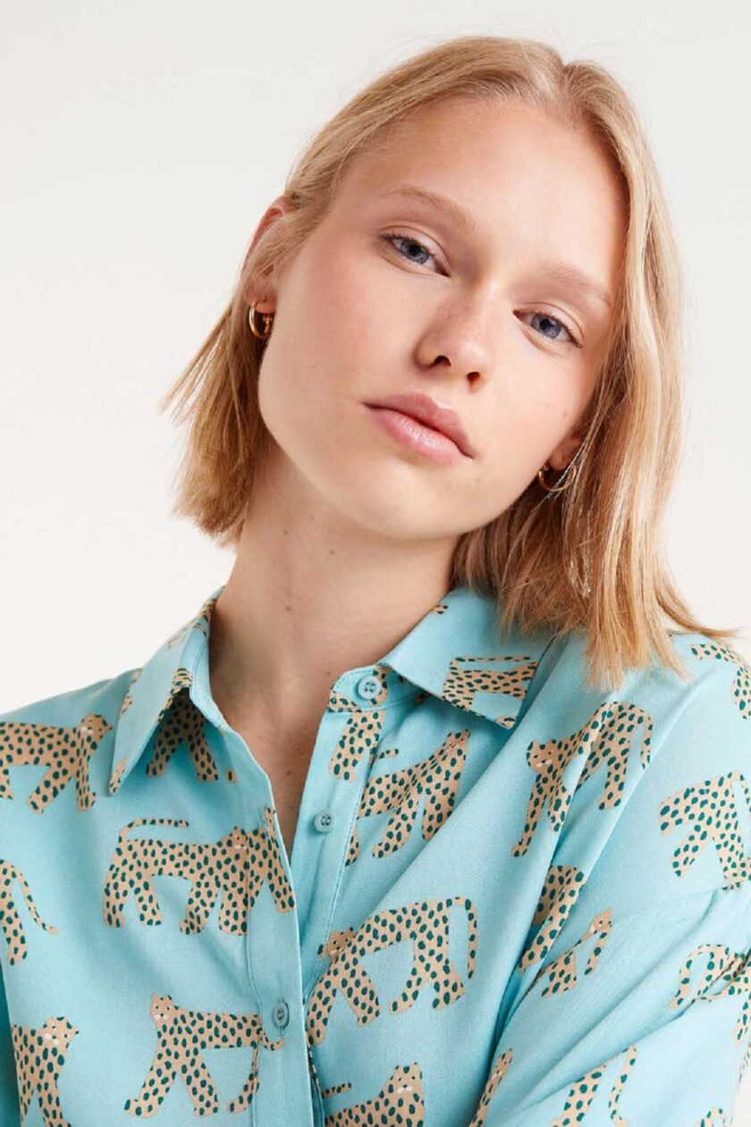 Fluid shirt with Jaguar print lovebyhands.gr