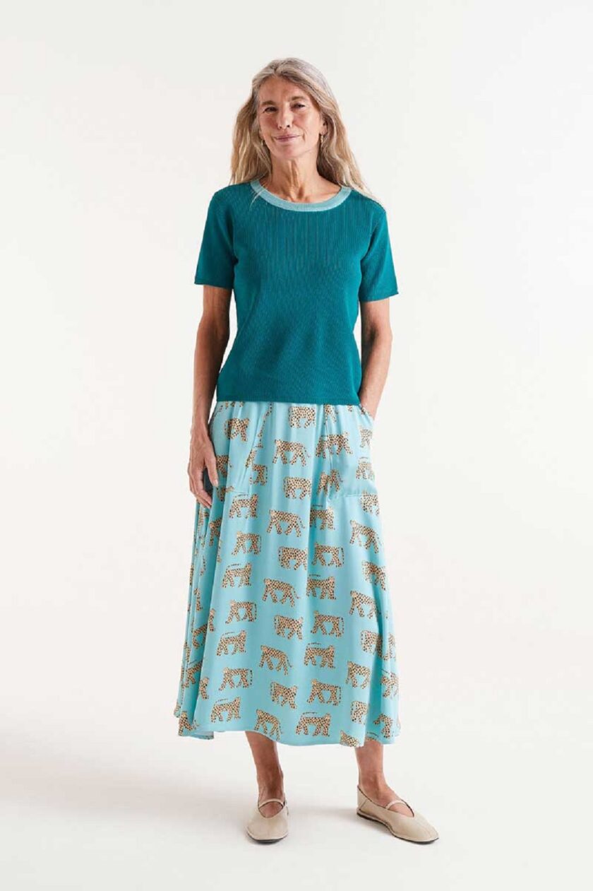 Jaguar print midi skirt lovebyhands.gr