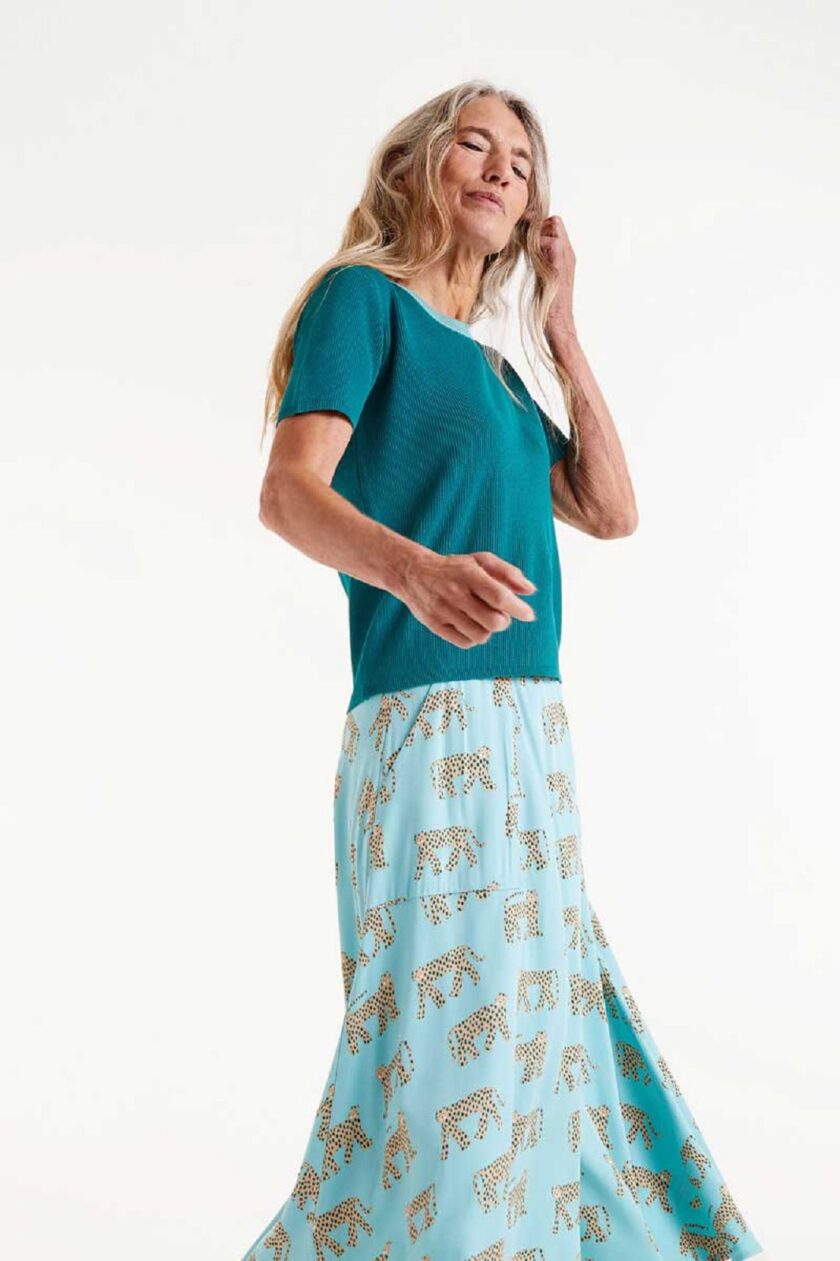 Jaguar print midi skirt lovebyhands.gr