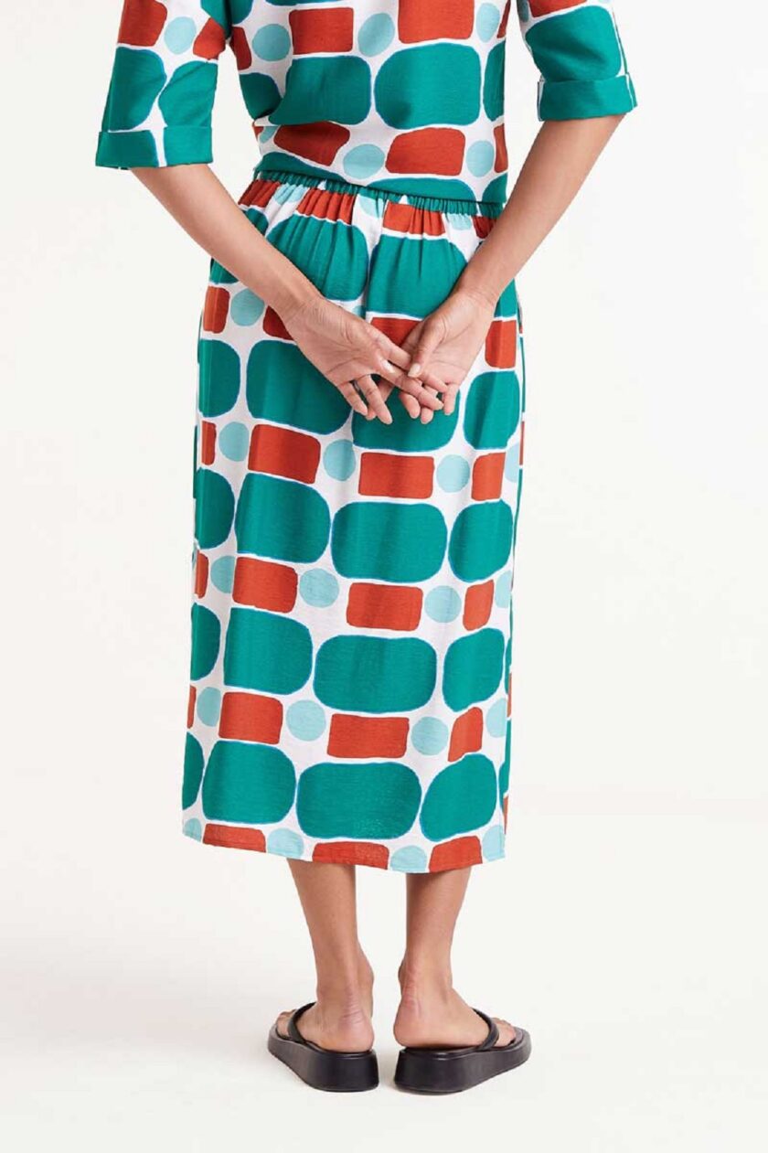Pepper Mint print midi skirt lovebyhands.gr