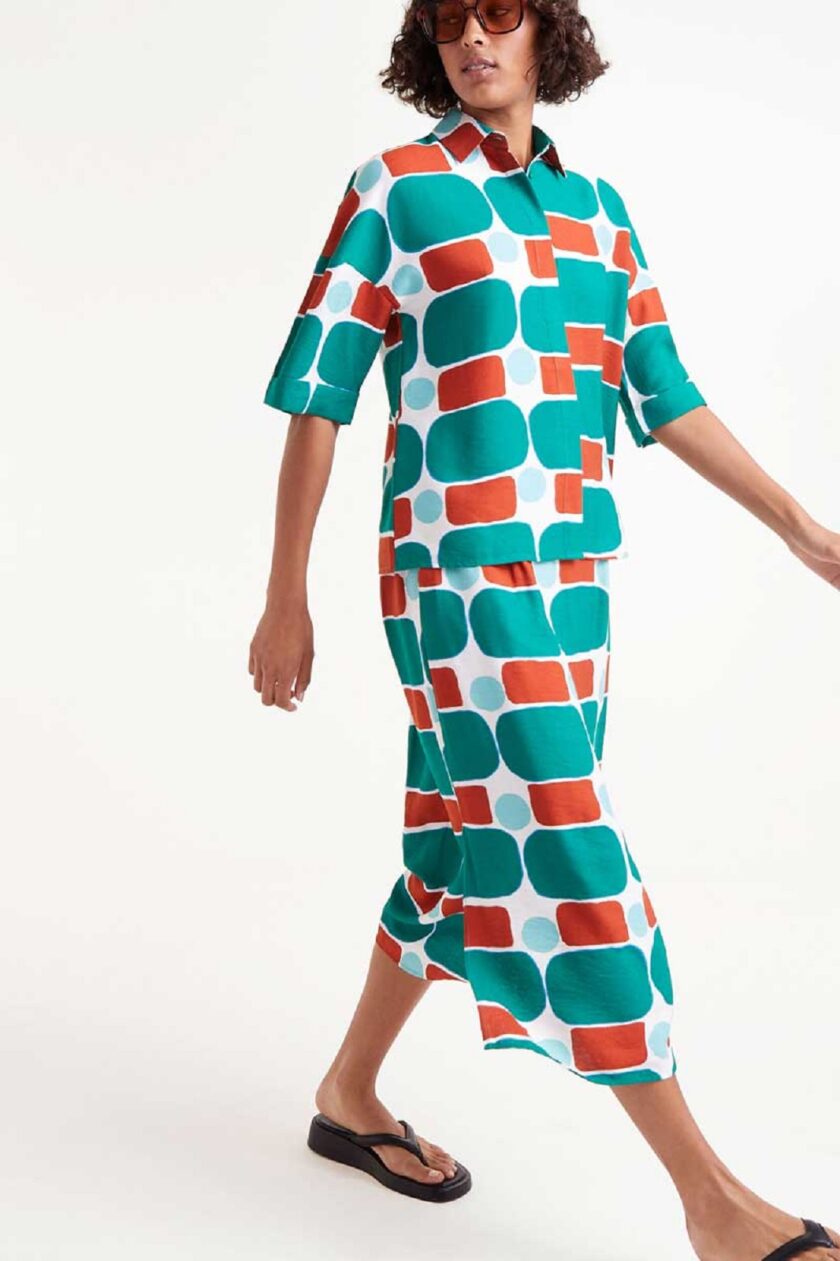Pepper Mint print midi skirt lovebyhands.gr