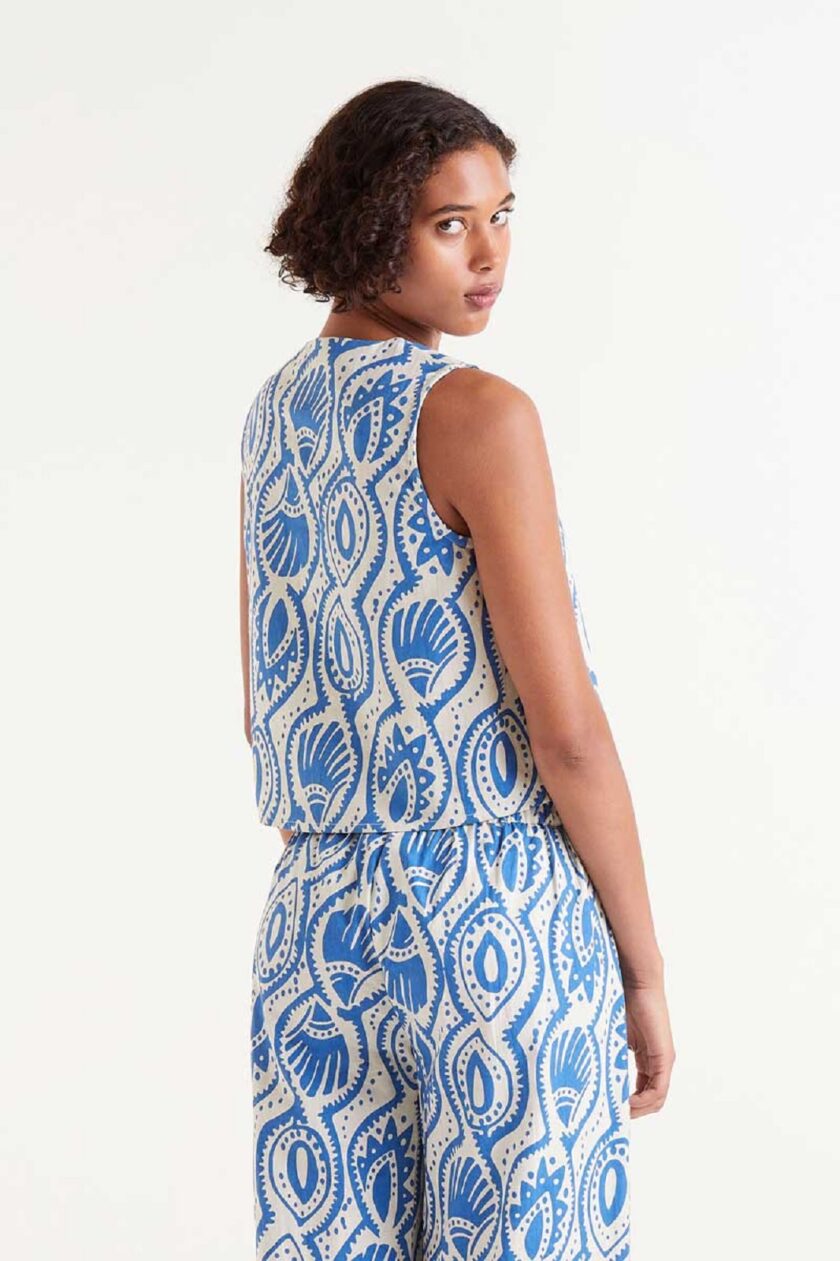 Aquaria Printed Sleeveless Top lovebyhands.gr