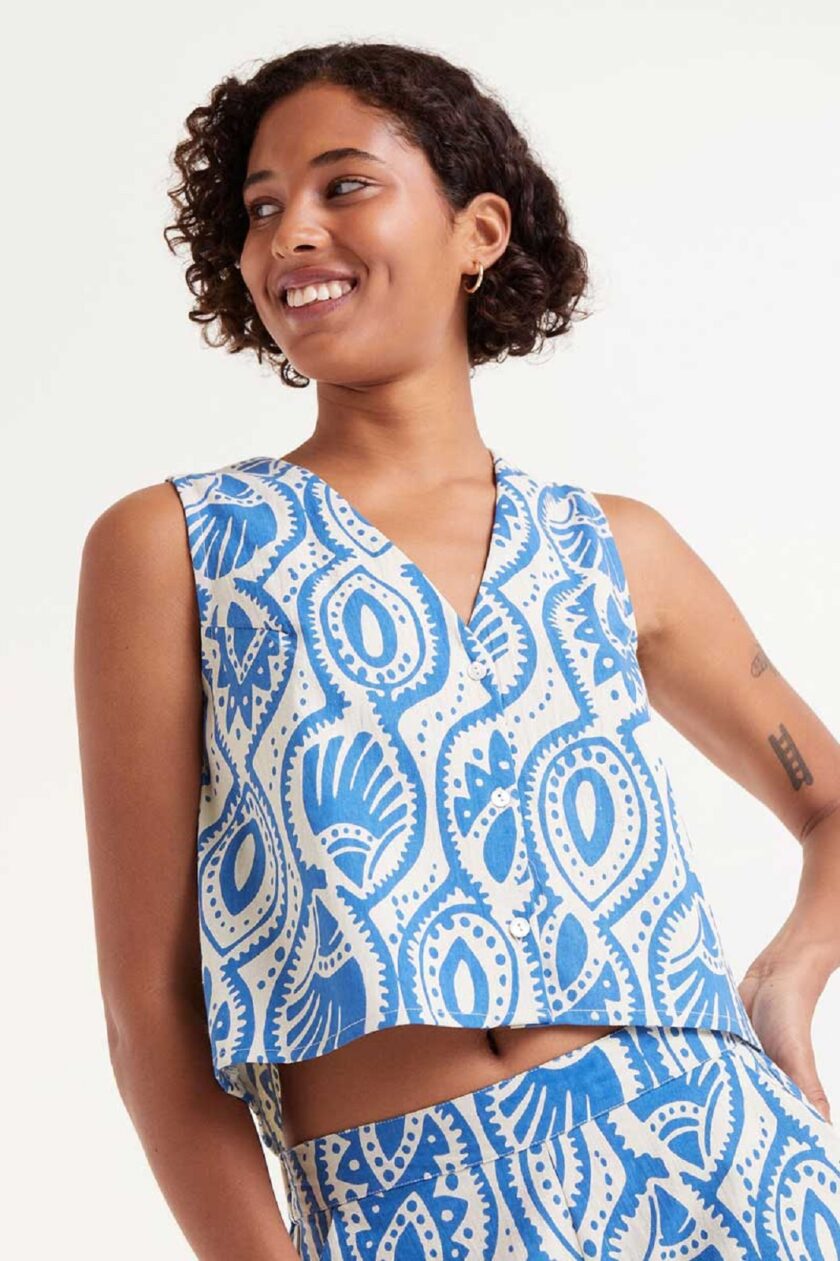 Aquaria Printed Sleeveless Top lovebyhands.gr