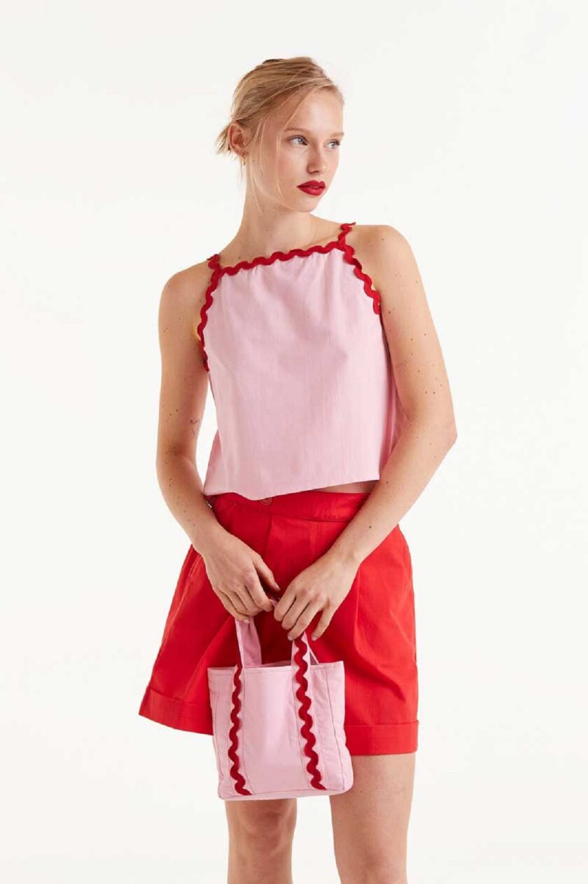 Pink picunela strappy top lovebyhands.gr
