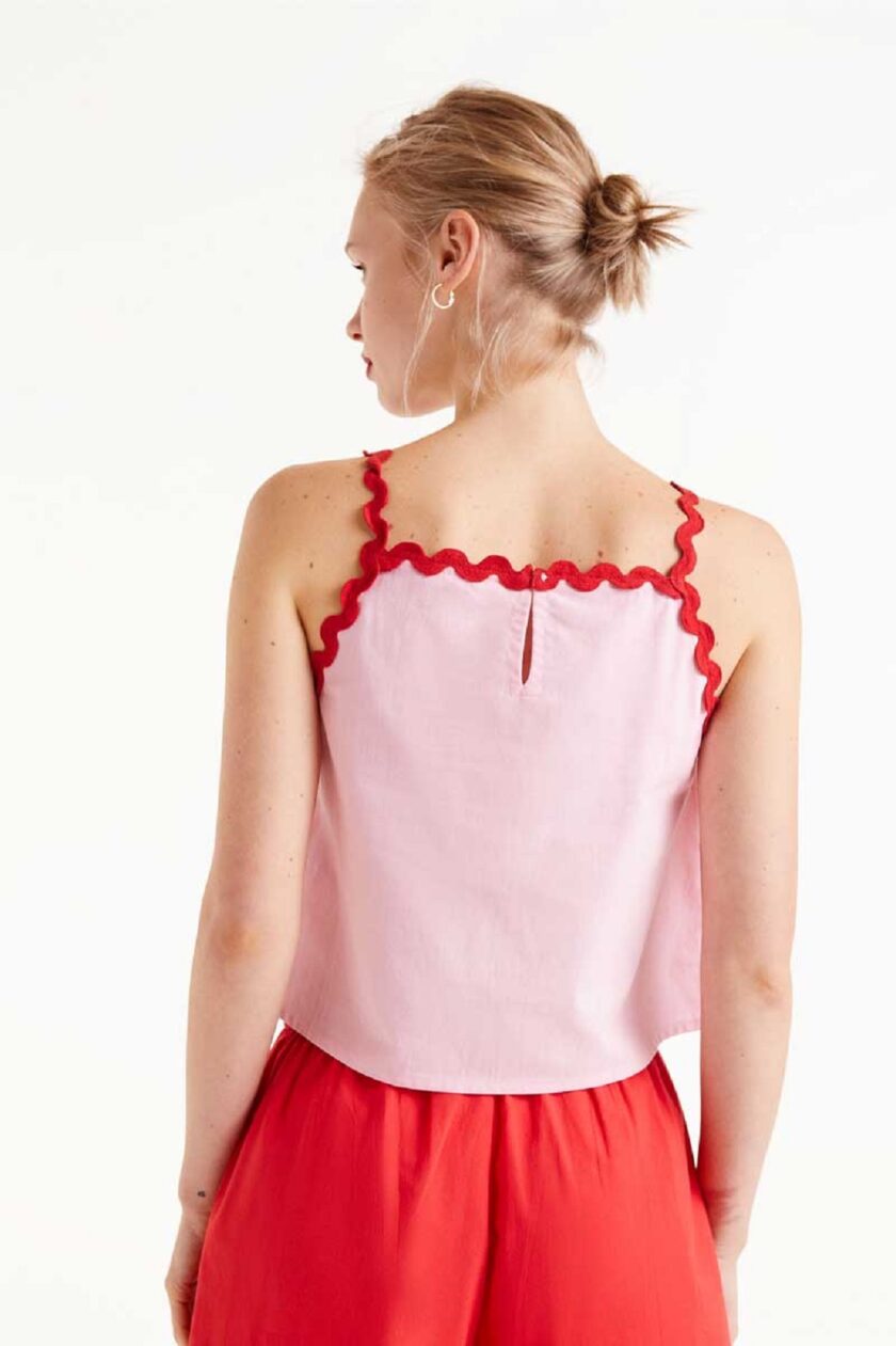Pink picunela strappy top lovebyhands.gr