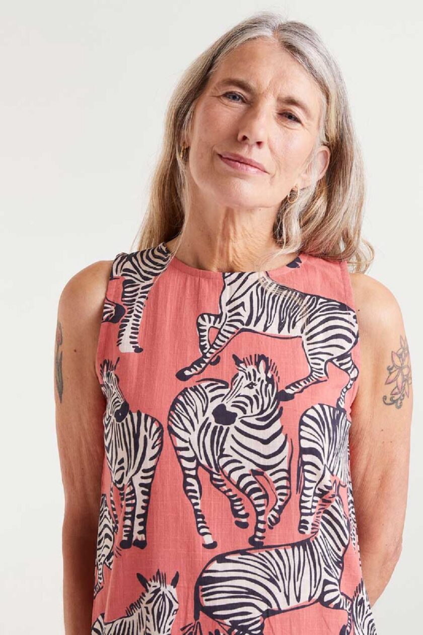 Safari print midi dress lovebyhands.gr