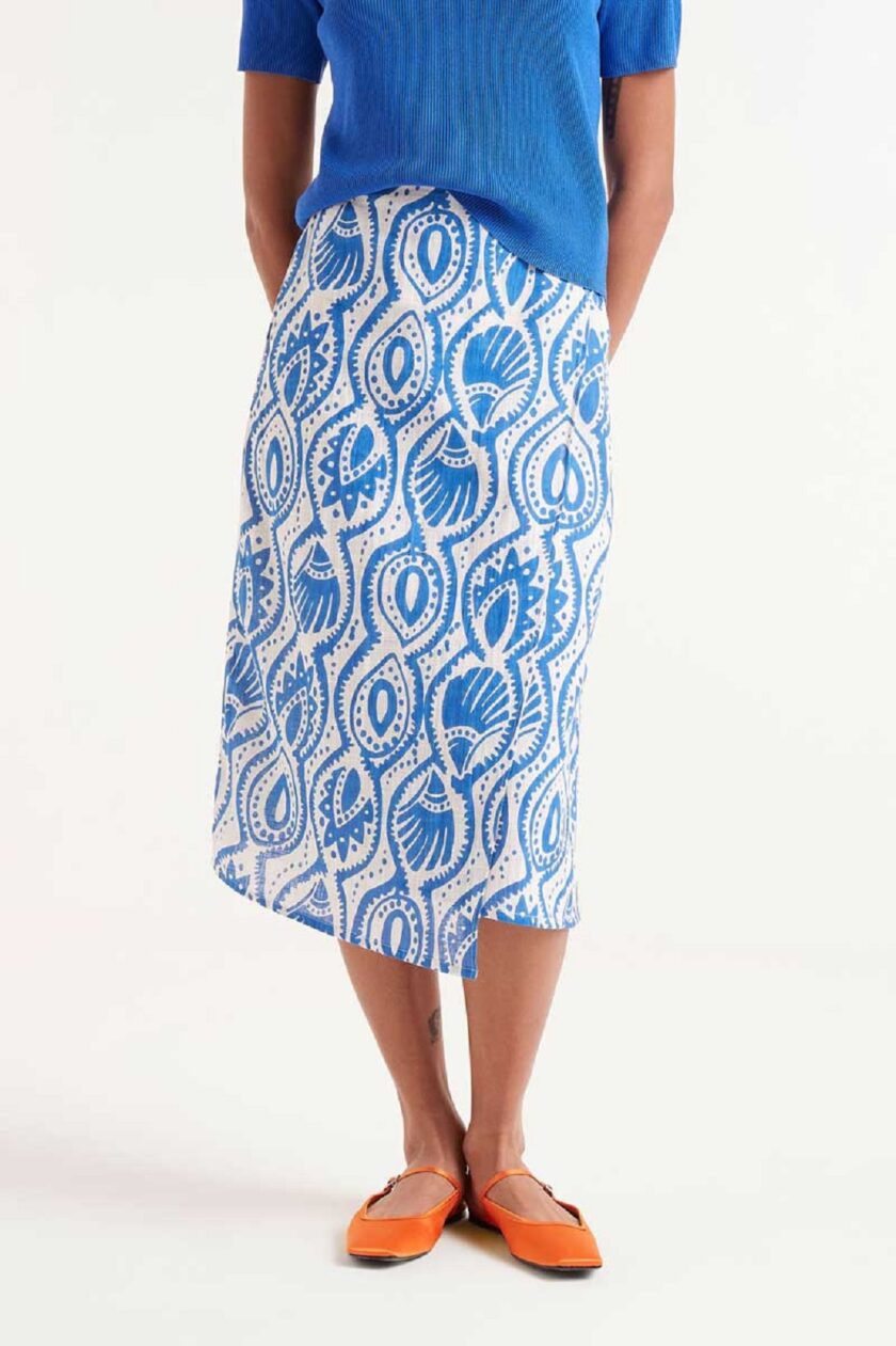 Aquaria print midi skirt lovebyhands.gr