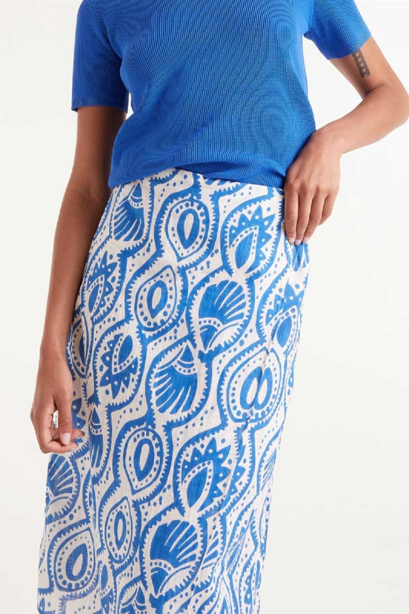 Aquaria print midi skirt lovebyhands.gr